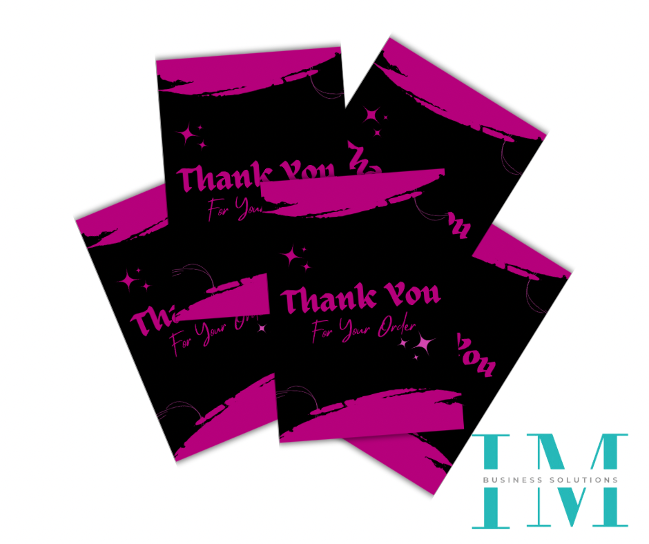 Blank & Pink A6 ThankYou Leaflets