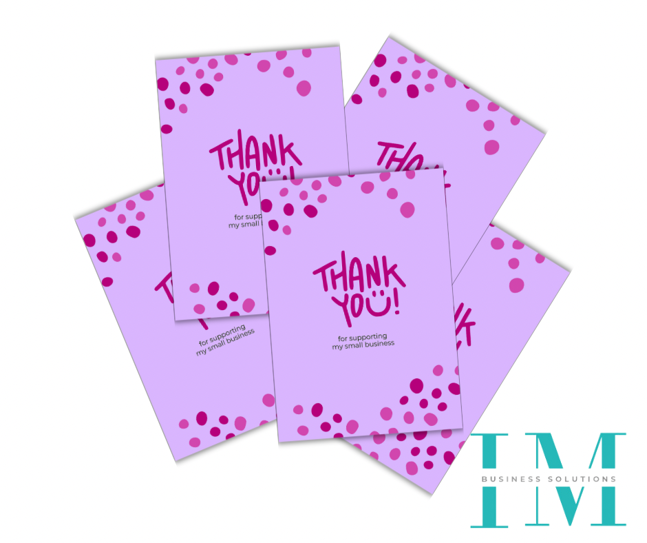Purple & Pink A6 ThankYou Leaflets