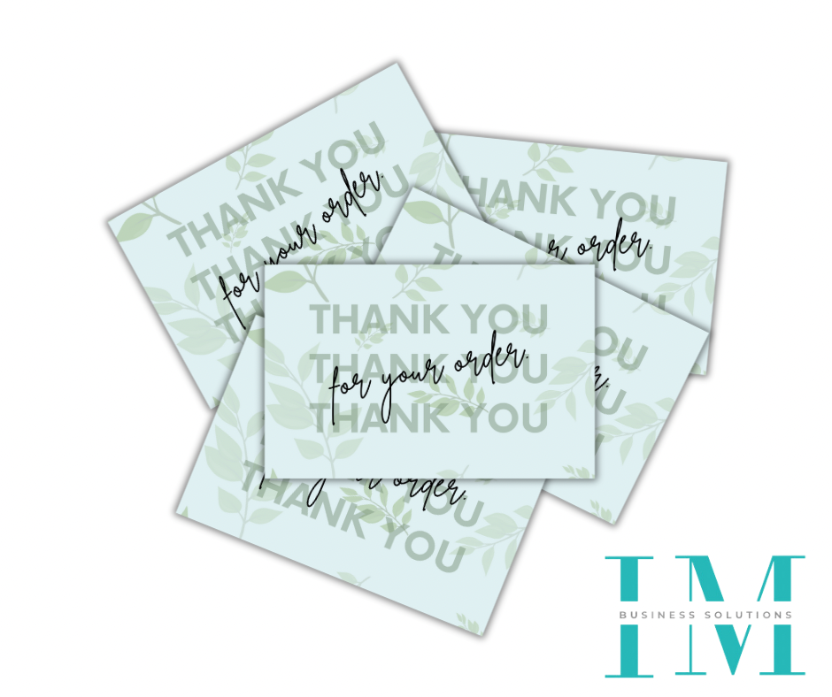 Pre Made Green Leaf A6 Thank You Cards