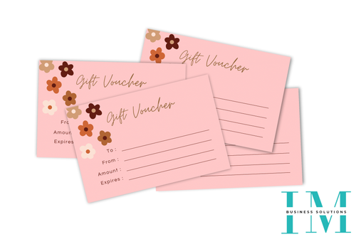 A6 Pre Made Peach Flower Gift Card