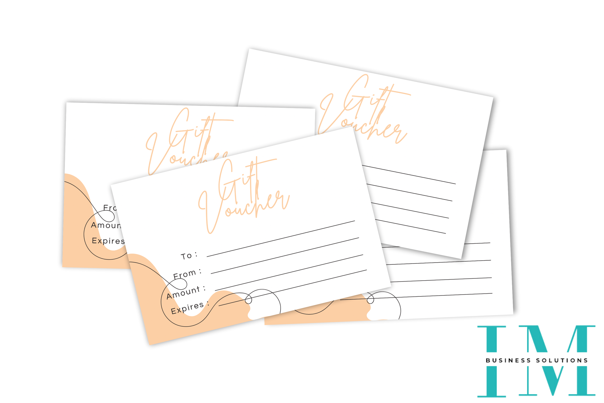 A6 Pre Made White/Peach Gift Card