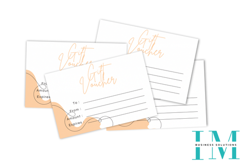 A6 Pre Made White/Peach Gift Card