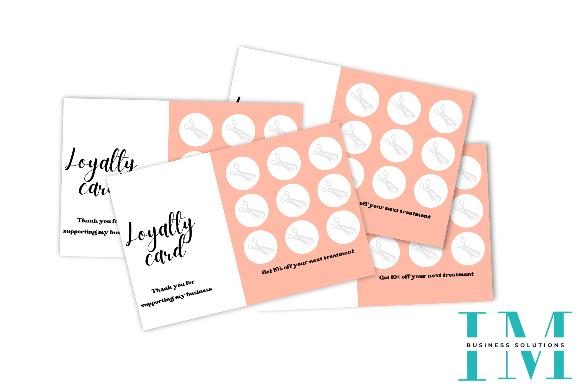 Pre Made Peach Hair Loyalty Cards